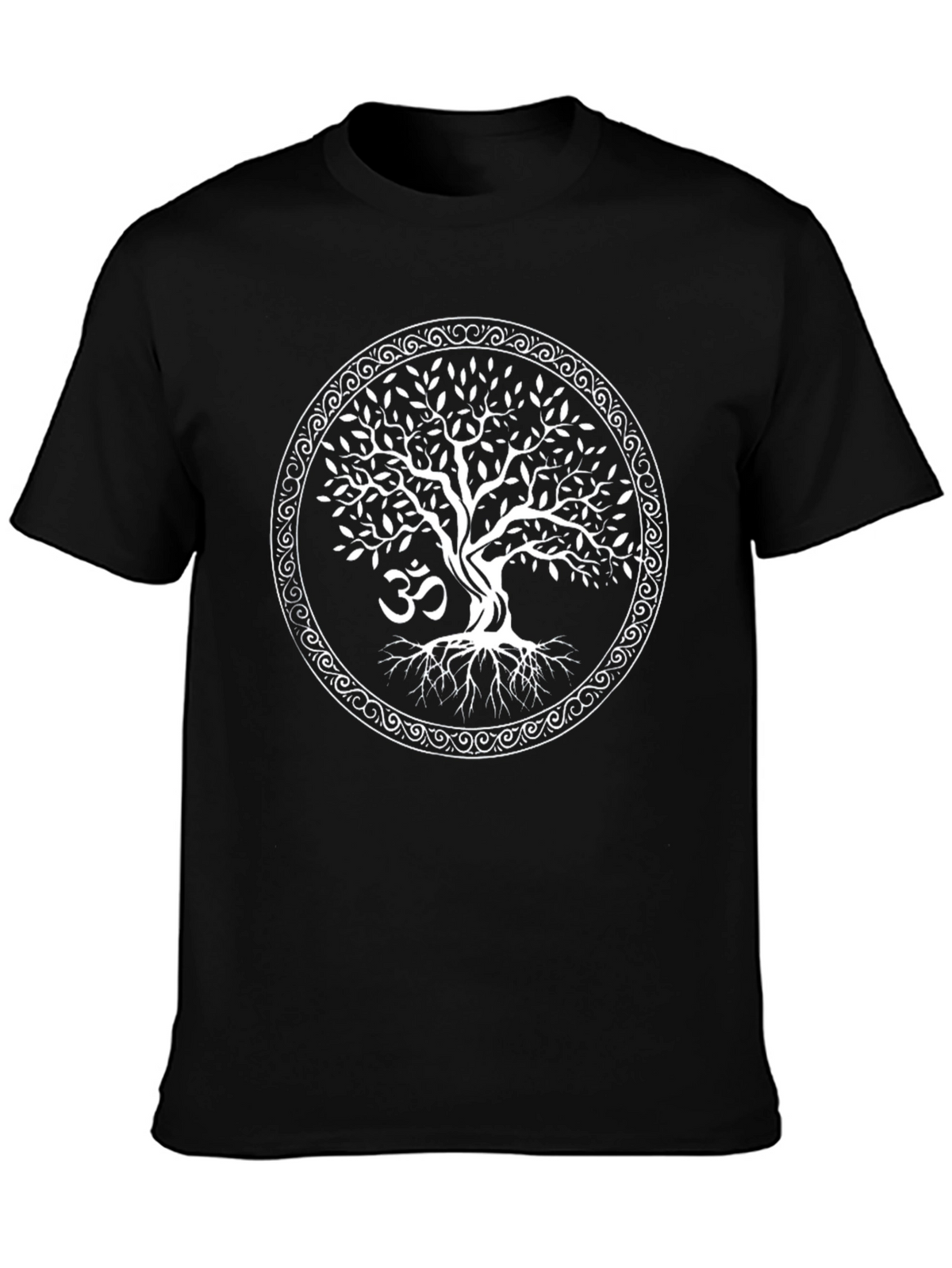 Tree of Life Om Symbol Black T-Shirt