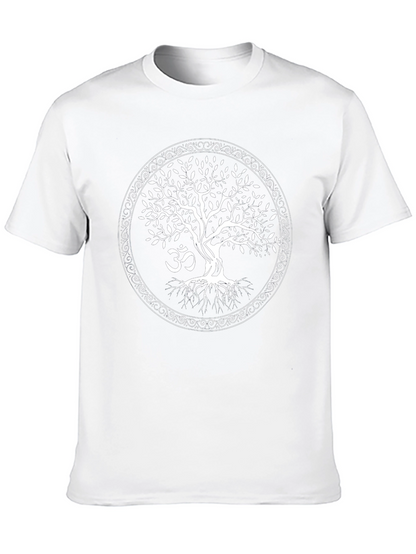 Tree of Life Om Symbol Black T-Shirt