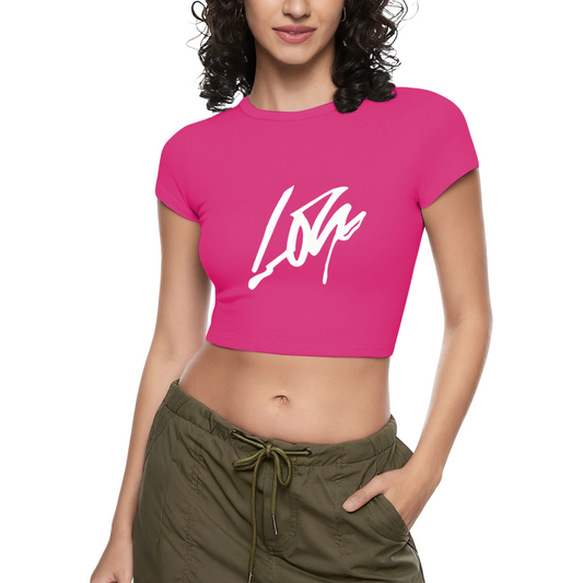 Retro Collage Chaos Cat Graphic White Crop Top