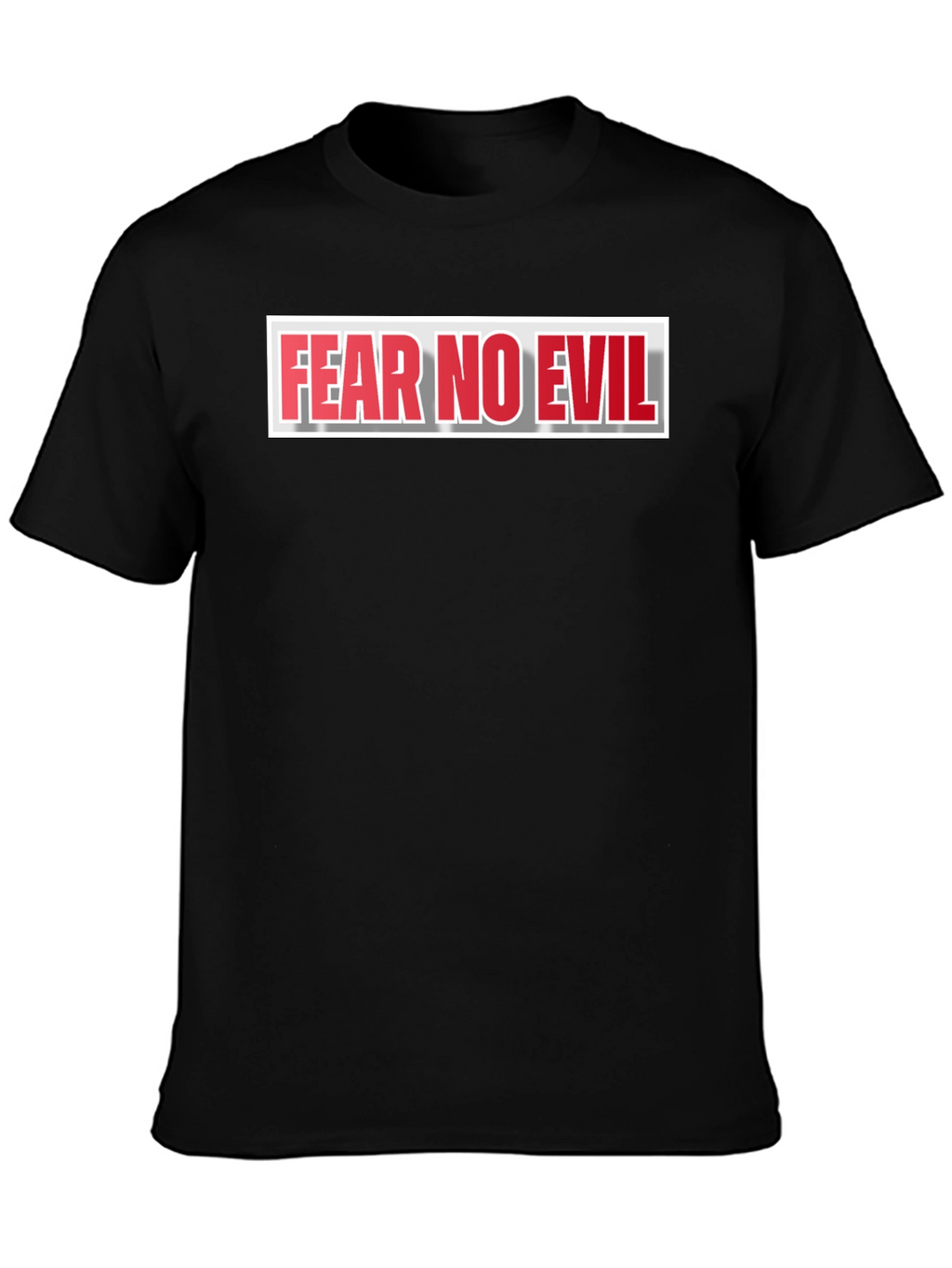 Fear No Evil Graphic Print Black T-Shirt