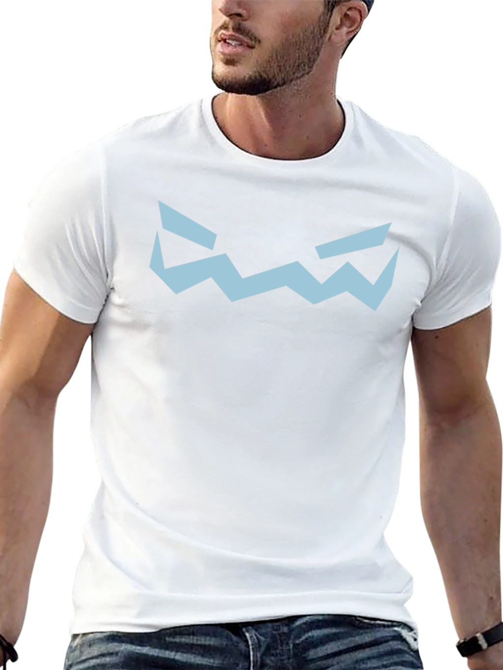 Geometric Face Graphic Tee - Black