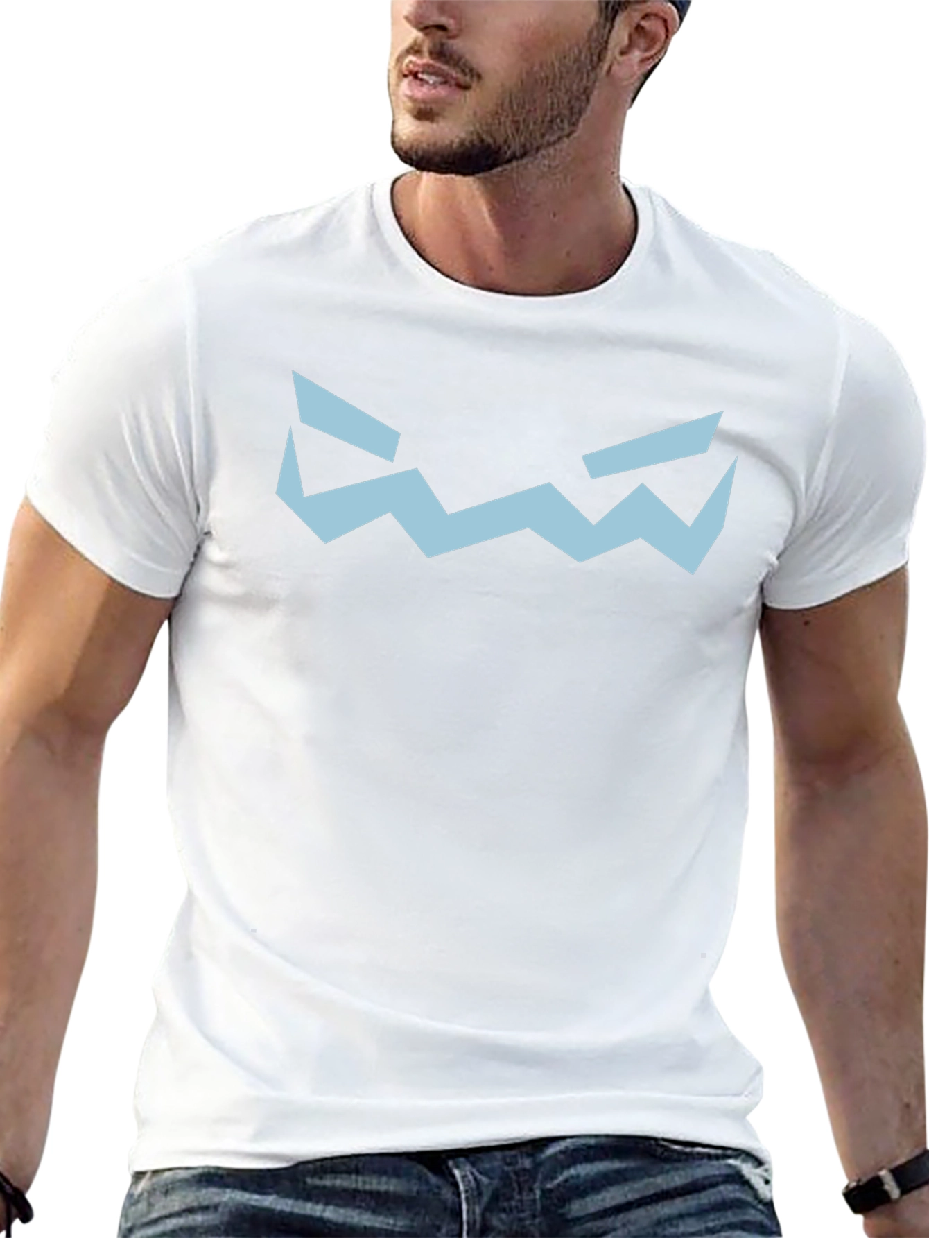 Geometric Face Graphic Tee - Black