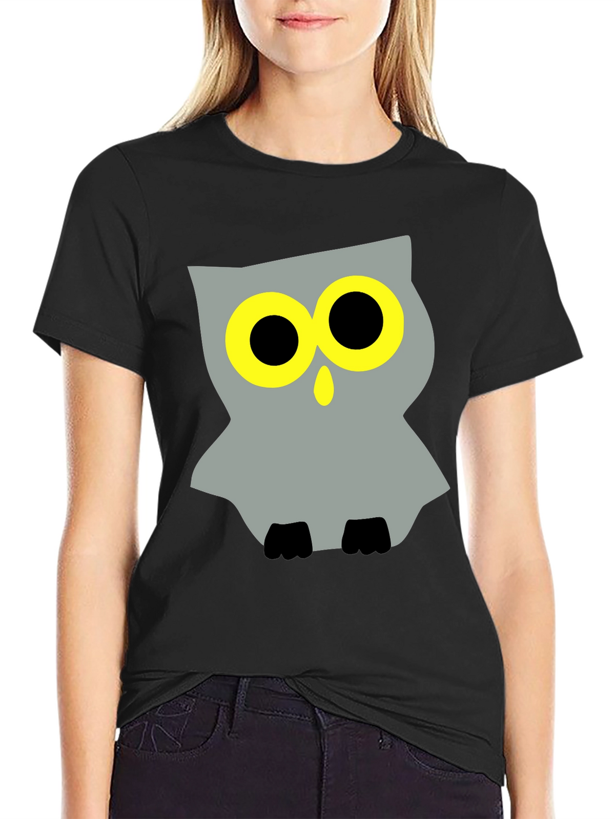 Cool Owl Graphic Black T-Shirt