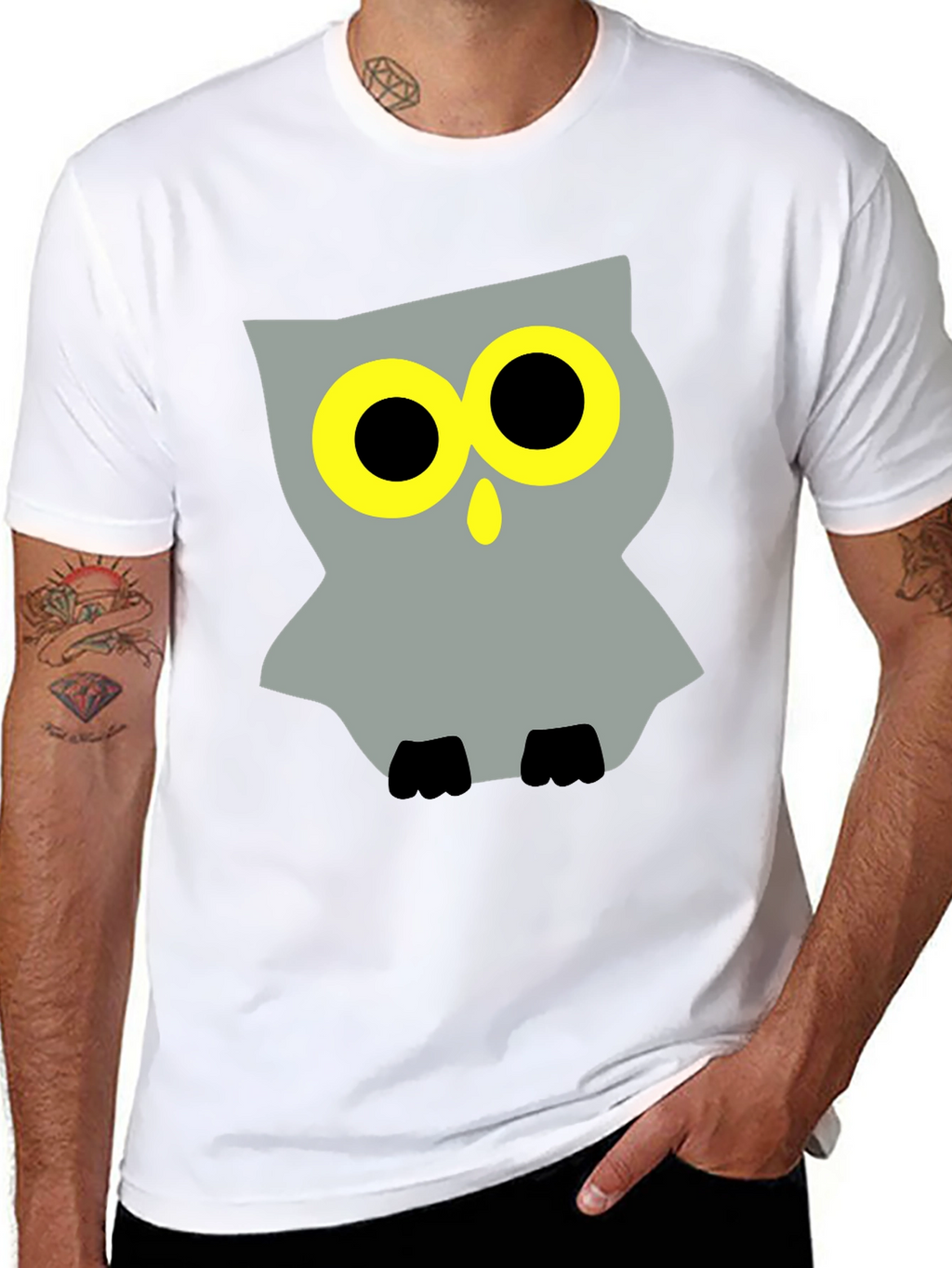 Cool Owl Graphic Black T-Shirt