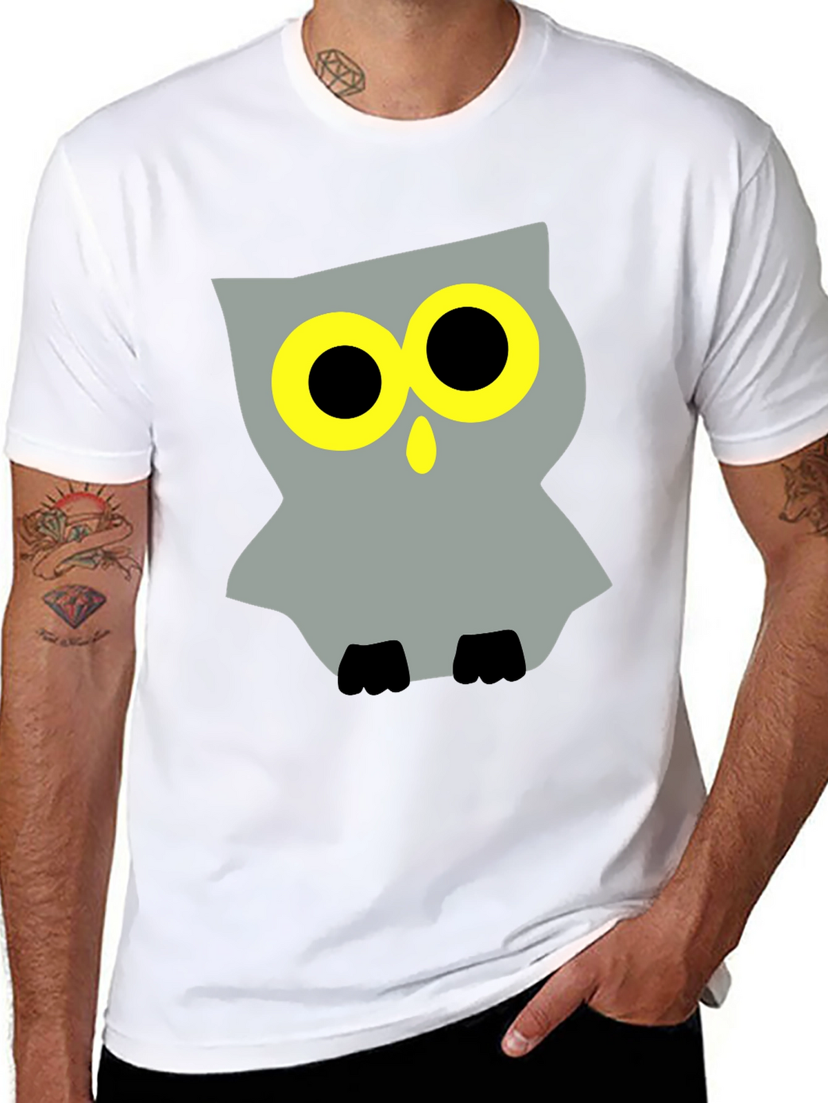 Cool Owl Graphic Black T-Shirt