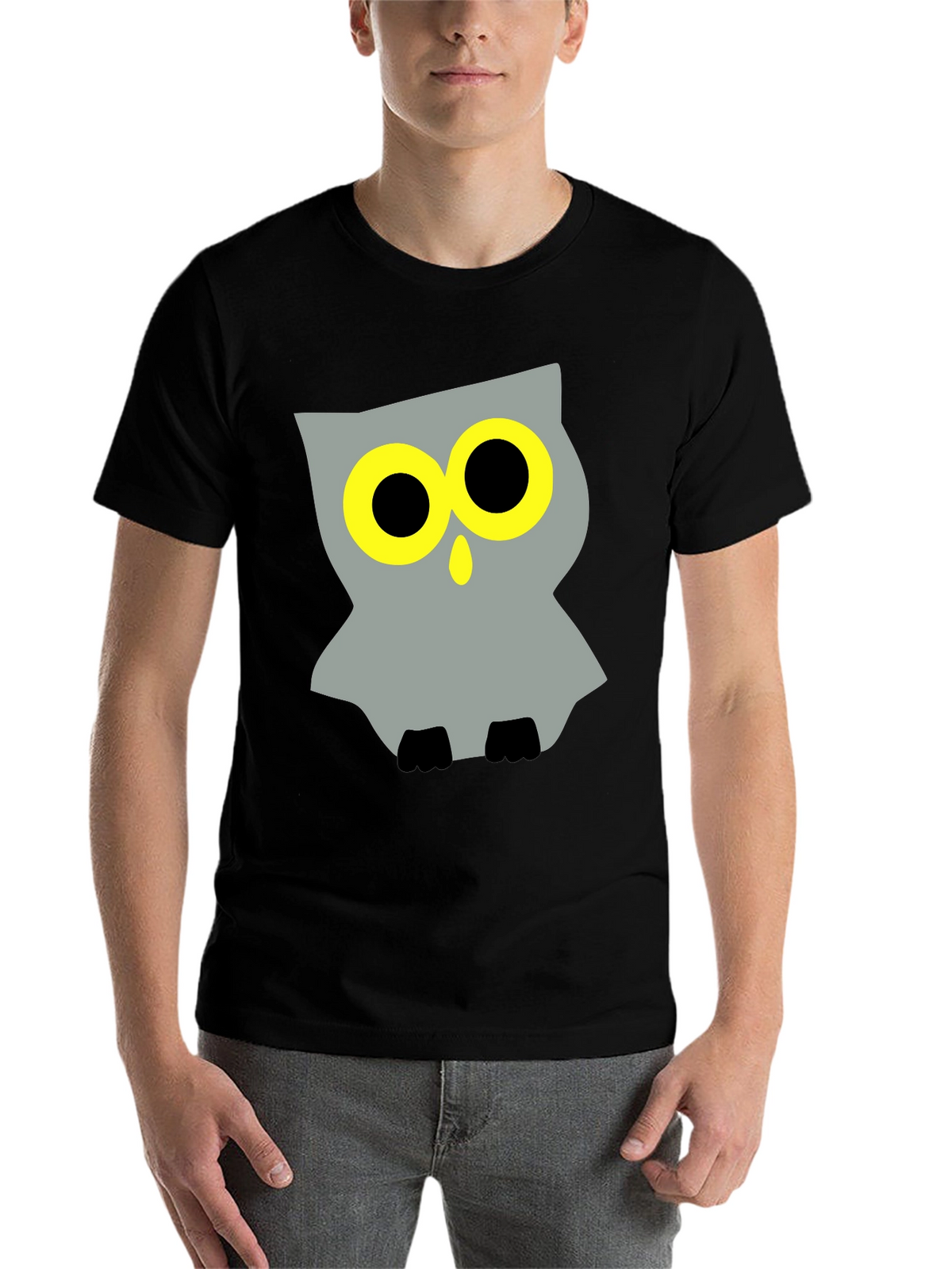 Cool Owl Graphic Black T-Shirt
