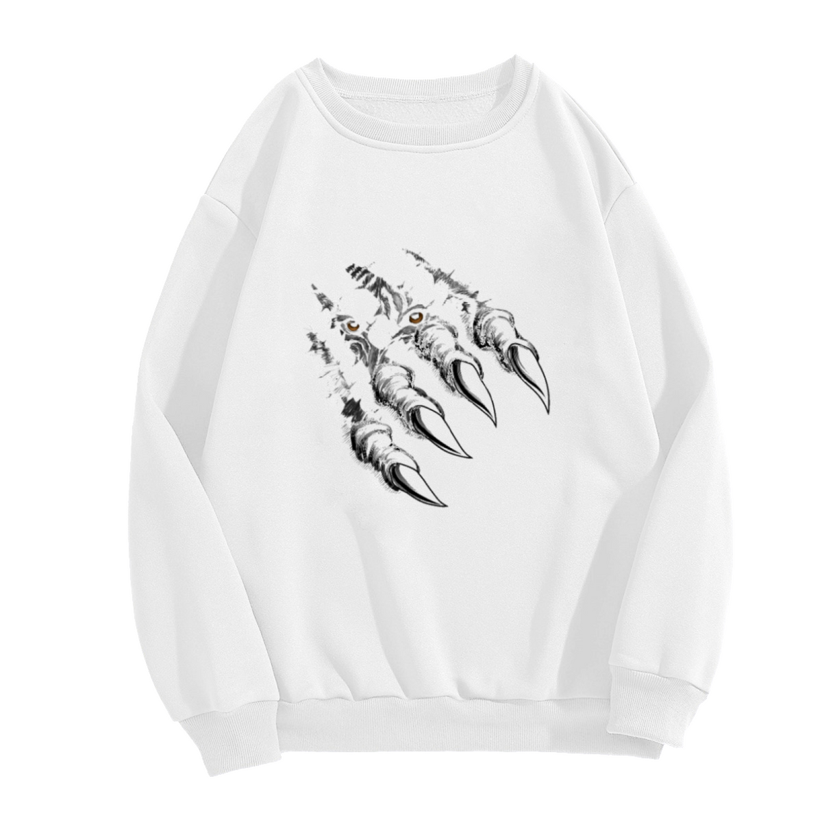 Monster Claw Slash Crewneck Sweatshirt, Dinosaur Scratch Horror Pullover, Halloween Gift