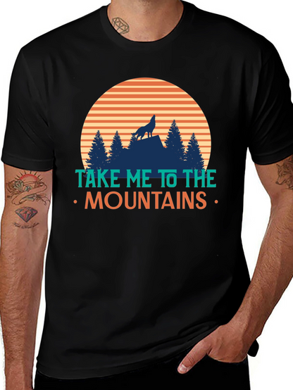 Take Me To The Mountains T-Shirt - Wolf Design