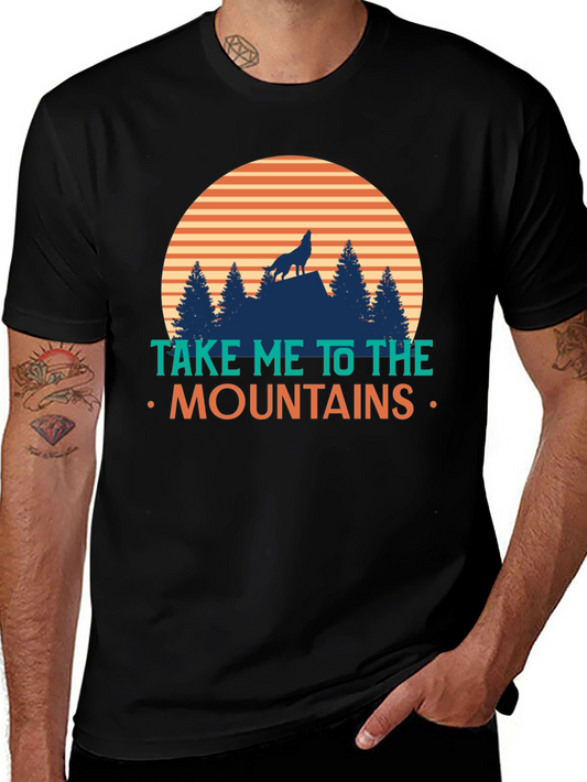 Take Me To The Mountains T-Shirt - Wolf Design