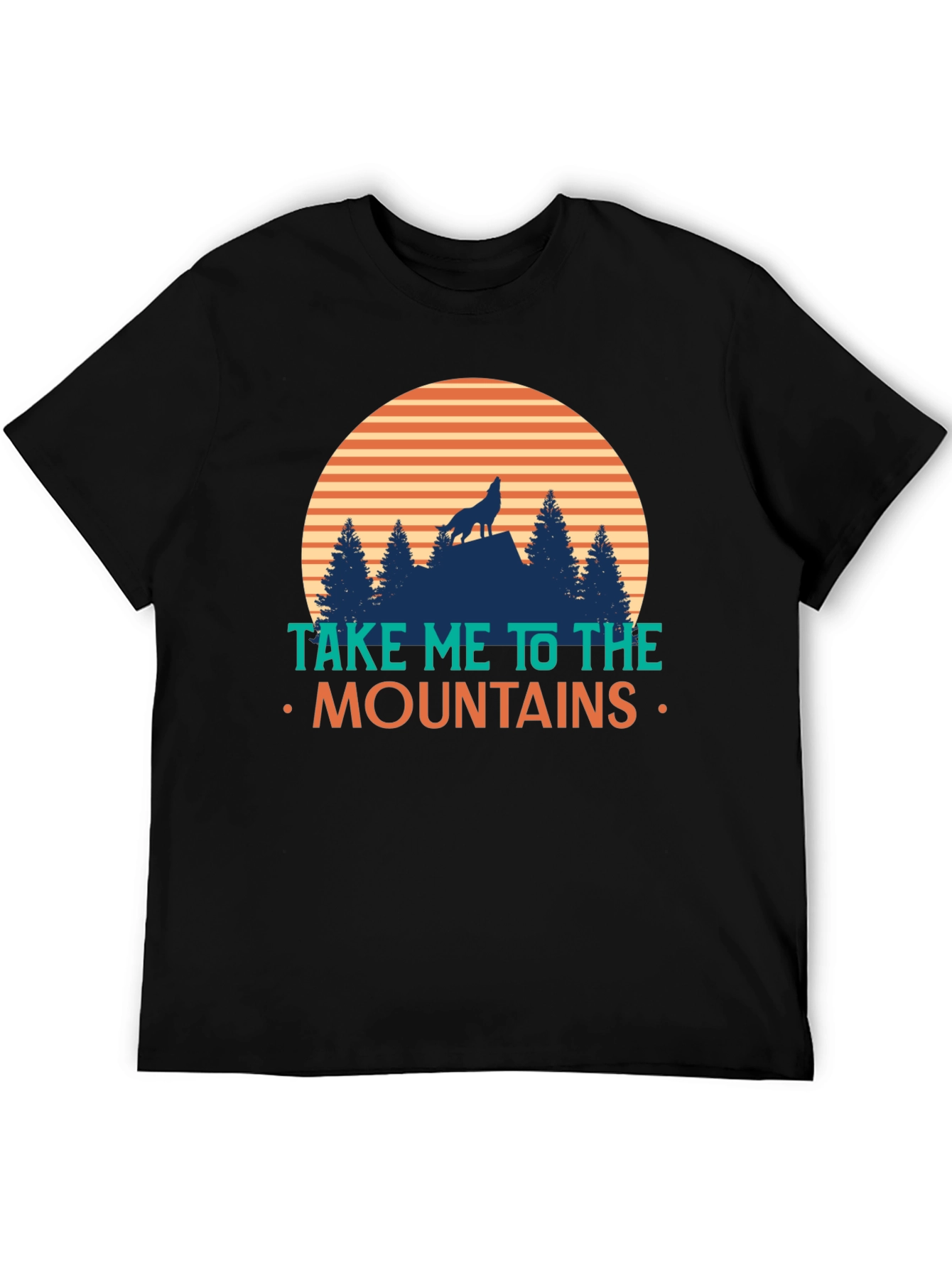 Take Me To The Mountains T-Shirt - Wolf Design