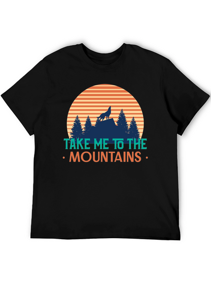 Take Me To The Mountains T-Shirt - Wolf Design