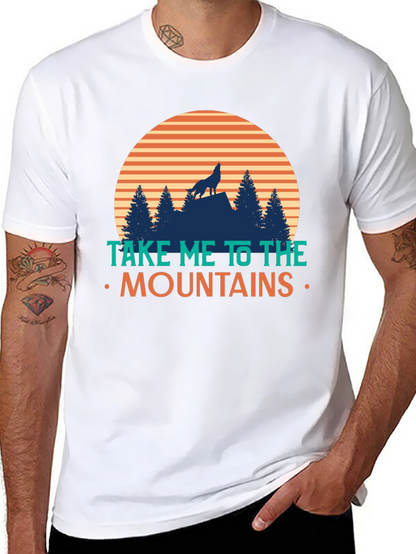 Take Me To The Mountains T-Shirt - Wolf Design