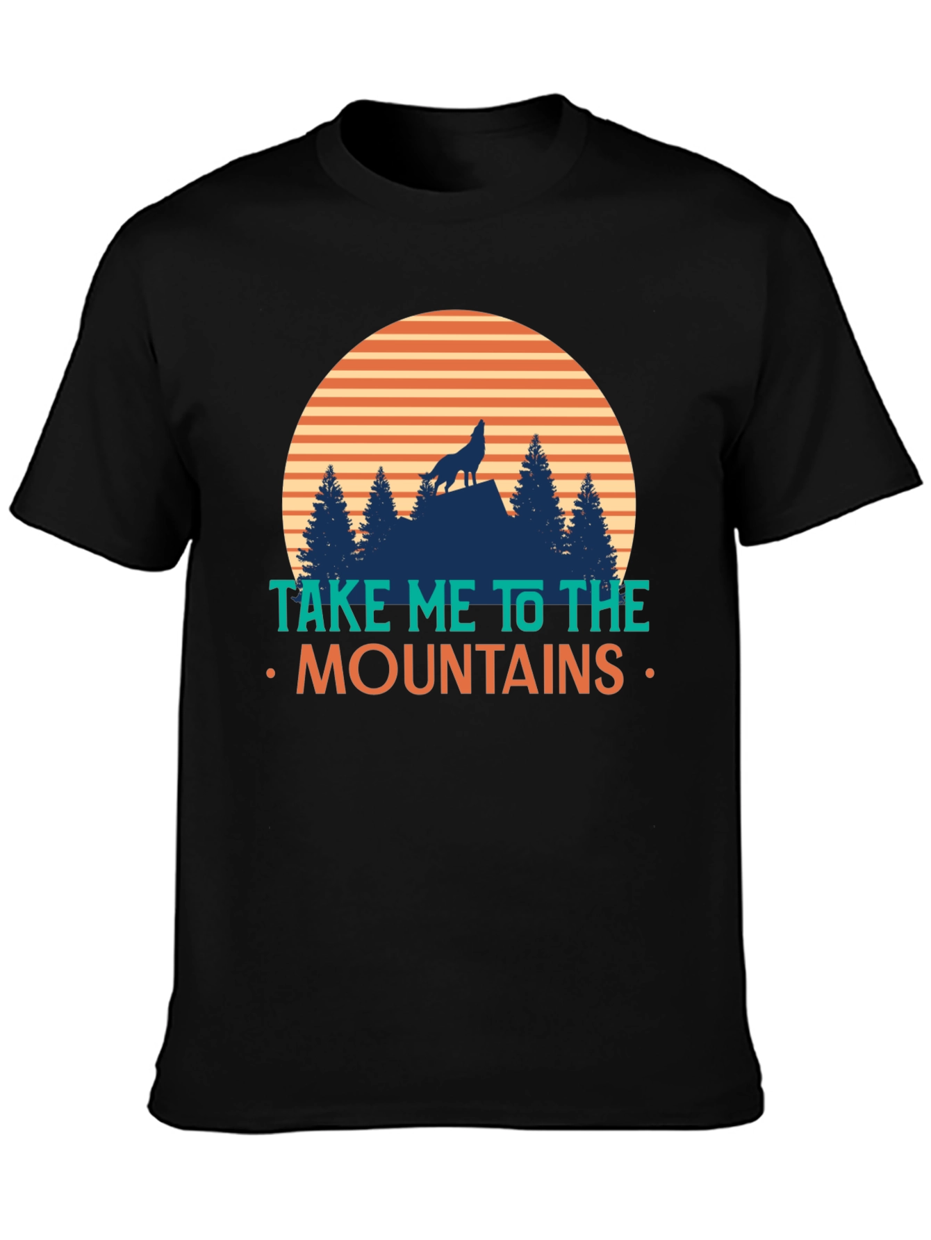 Take Me To The Mountains T-Shirt - Wolf Design