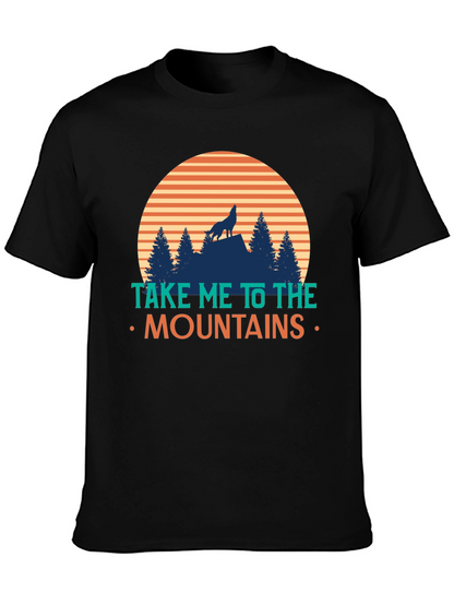 Take Me To The Mountains T-Shirt - Wolf Design
