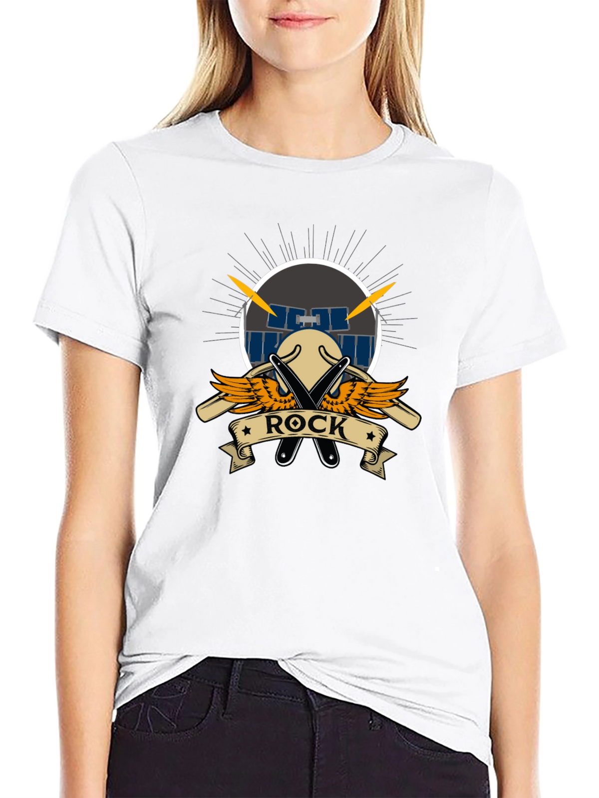 Rock Music T-Shirt - Drum Set Design