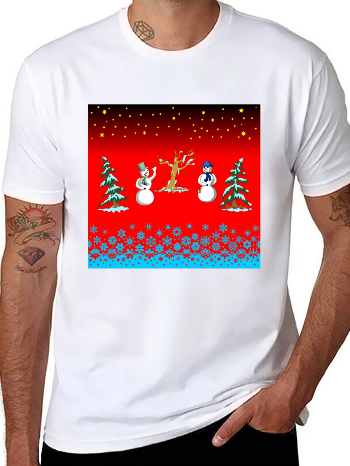 Festive Winter Snowman Graphic Tee