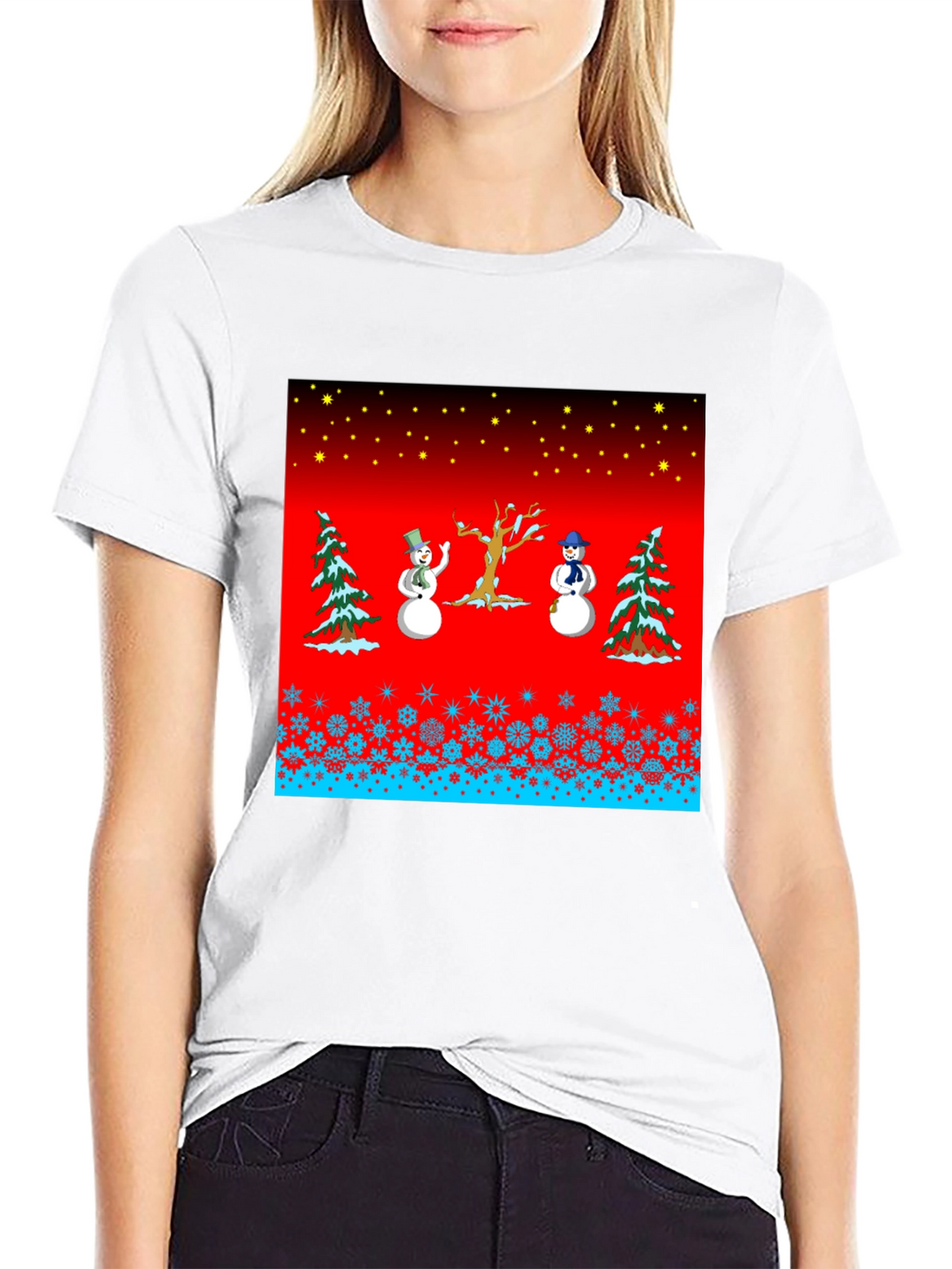 Festive Winter Snowman Graphic Tee
