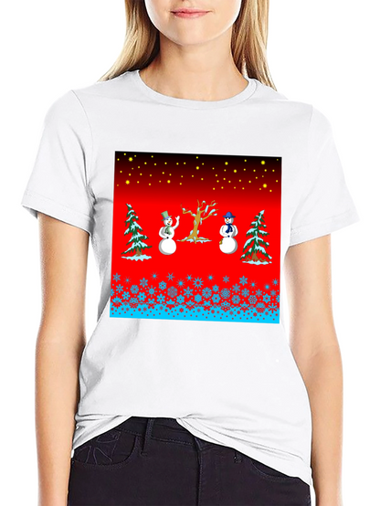 Festive Winter Snowman Graphic Tee