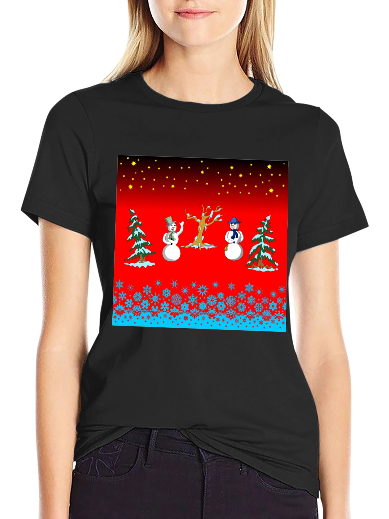 Festive Winter Snowman Graphic Tee