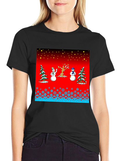 Festive Winter Snowman Graphic Tee