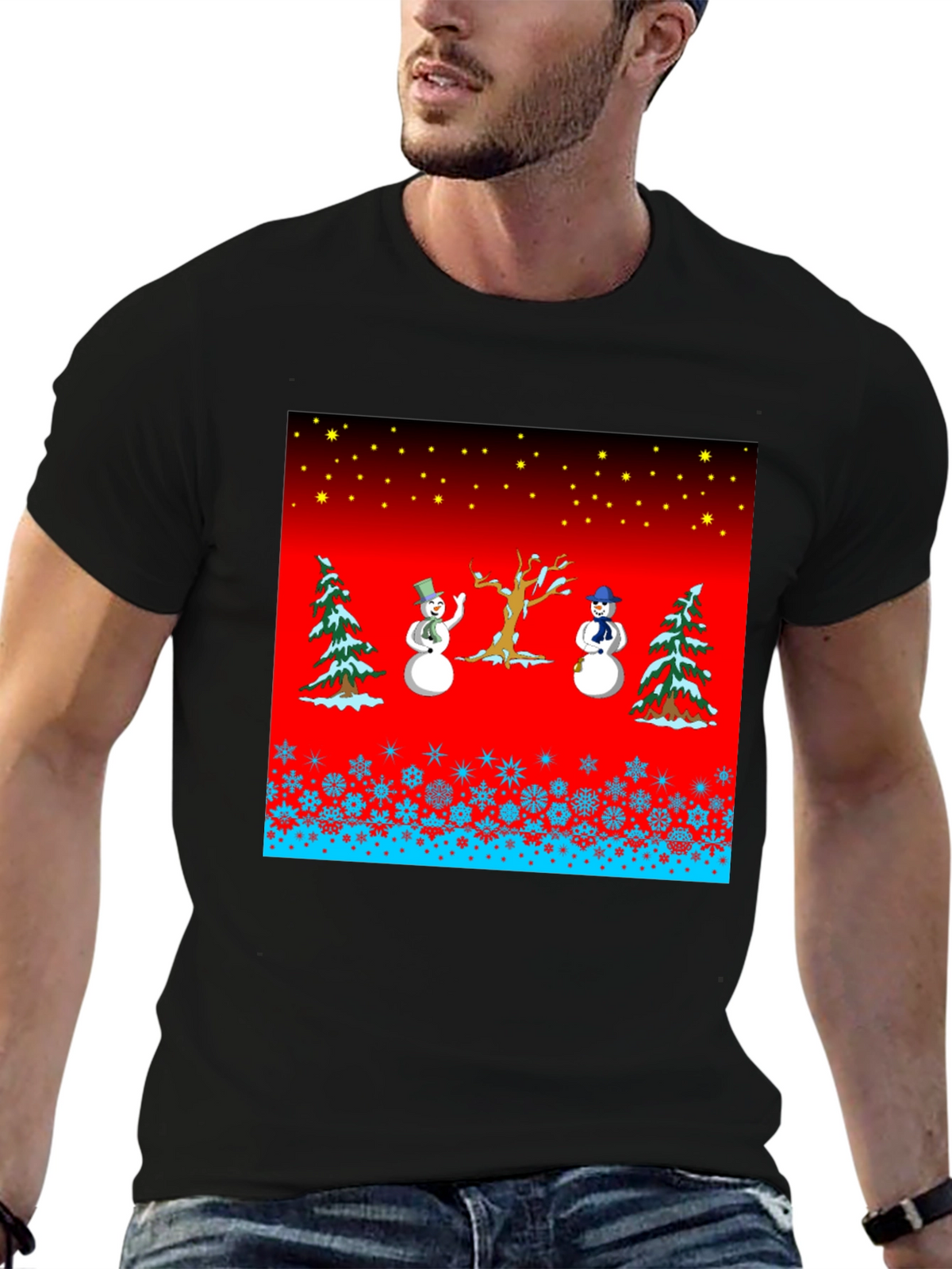 Festive Winter Snowman Graphic Tee