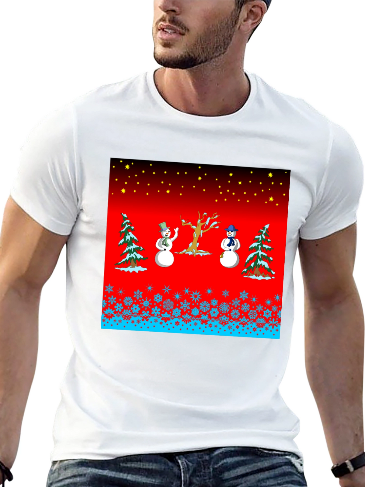 Festive Winter Snowman Graphic Tee