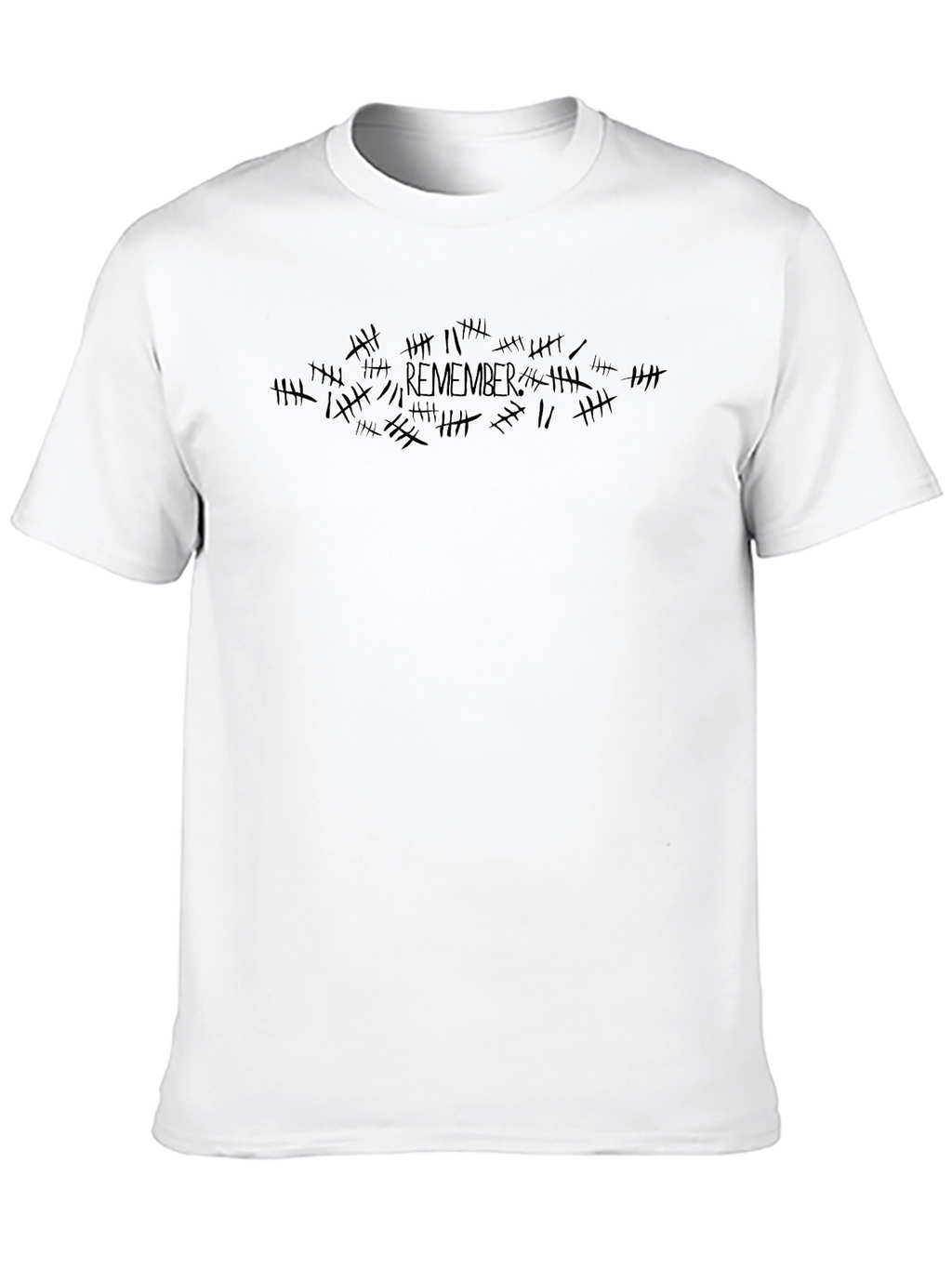 Remember Tally Marks Graphic Print Black T-Shirt