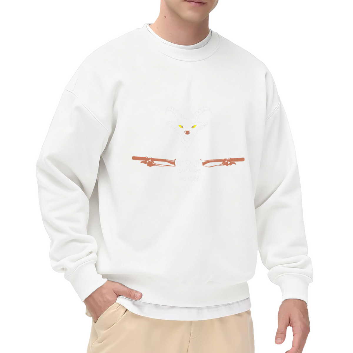 Be Part Of The Pack Goat Head Crewneck Sweatshirt, Fantasy Demon Pullover, Edgy Gothic Gift