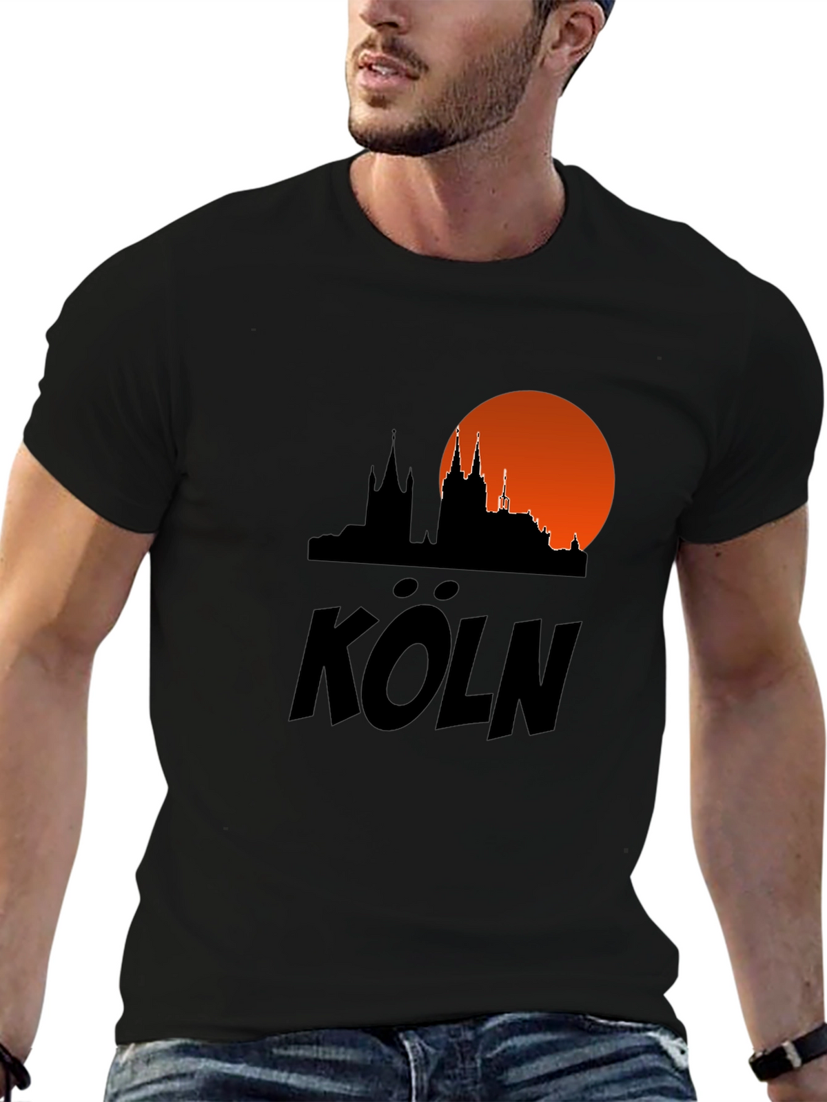 Cologne Skyline T-Shirt - Black Cityscape Tee