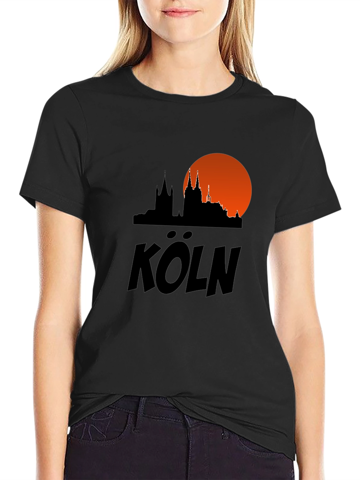 Cologne Skyline T-Shirt - Black Cityscape Tee