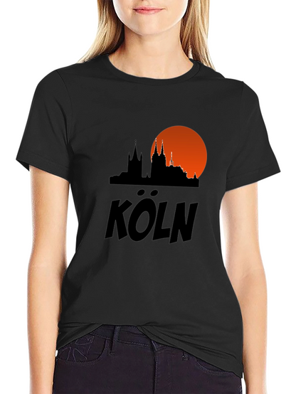 Cologne Skyline T-Shirt - Black Cityscape Tee