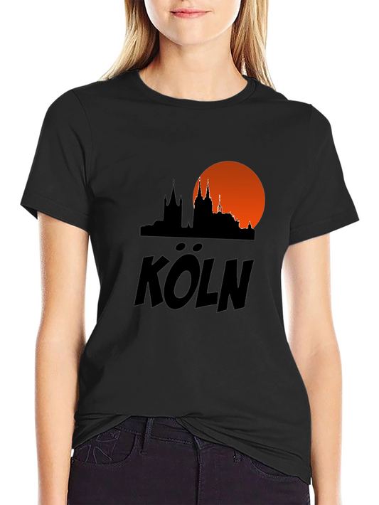 Cologne Skyline T-Shirt - Black Cityscape Tee