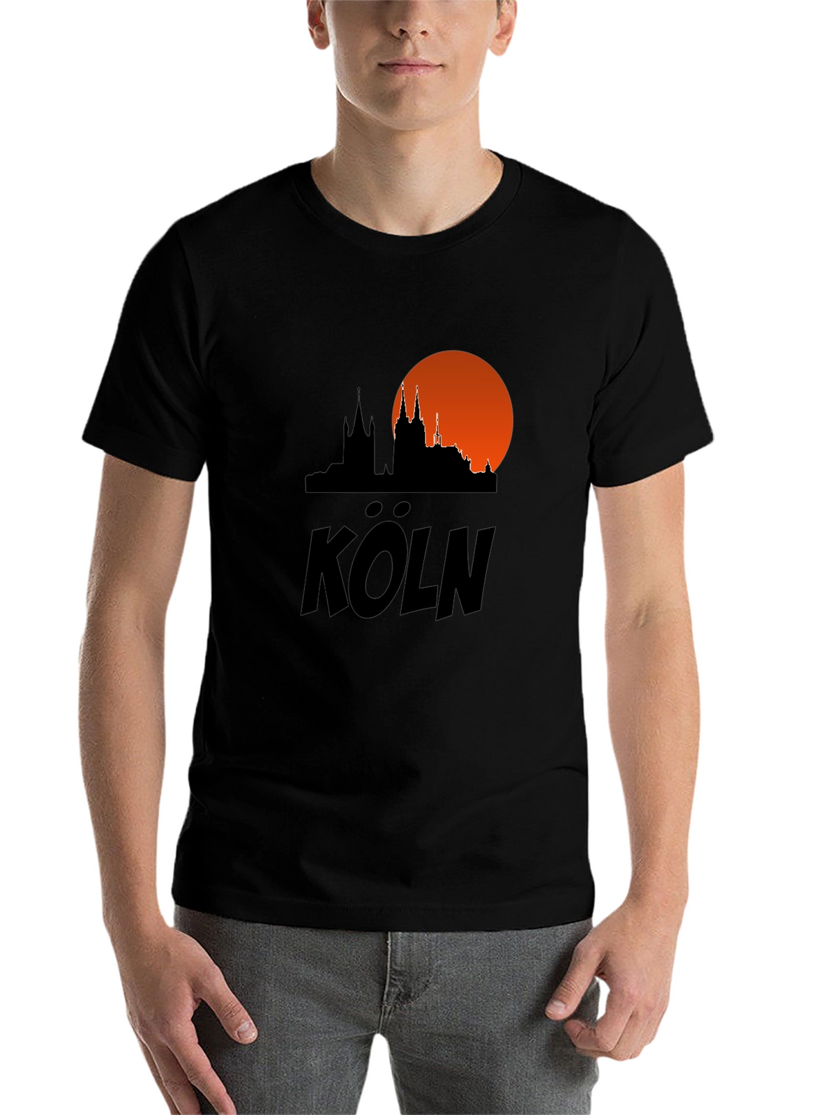 Cologne Skyline T-Shirt - Black Cityscape Tee