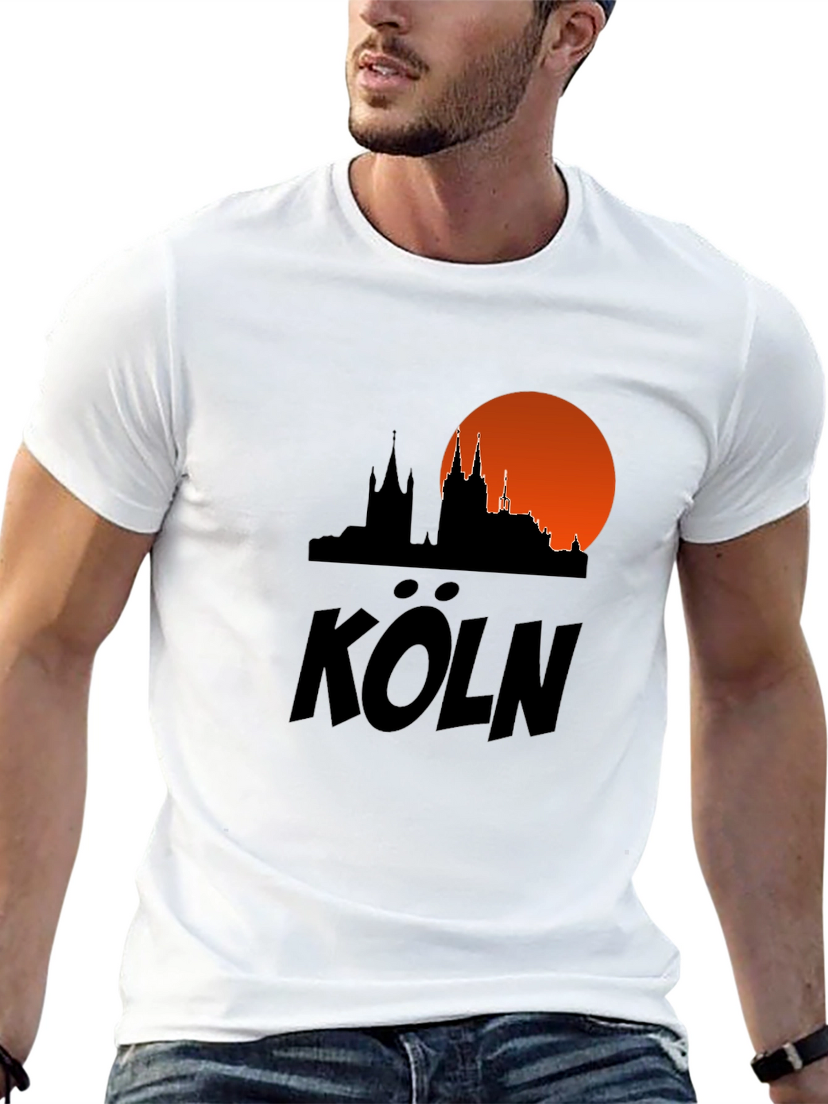 Cologne Skyline T-Shirt - Black Cityscape Tee