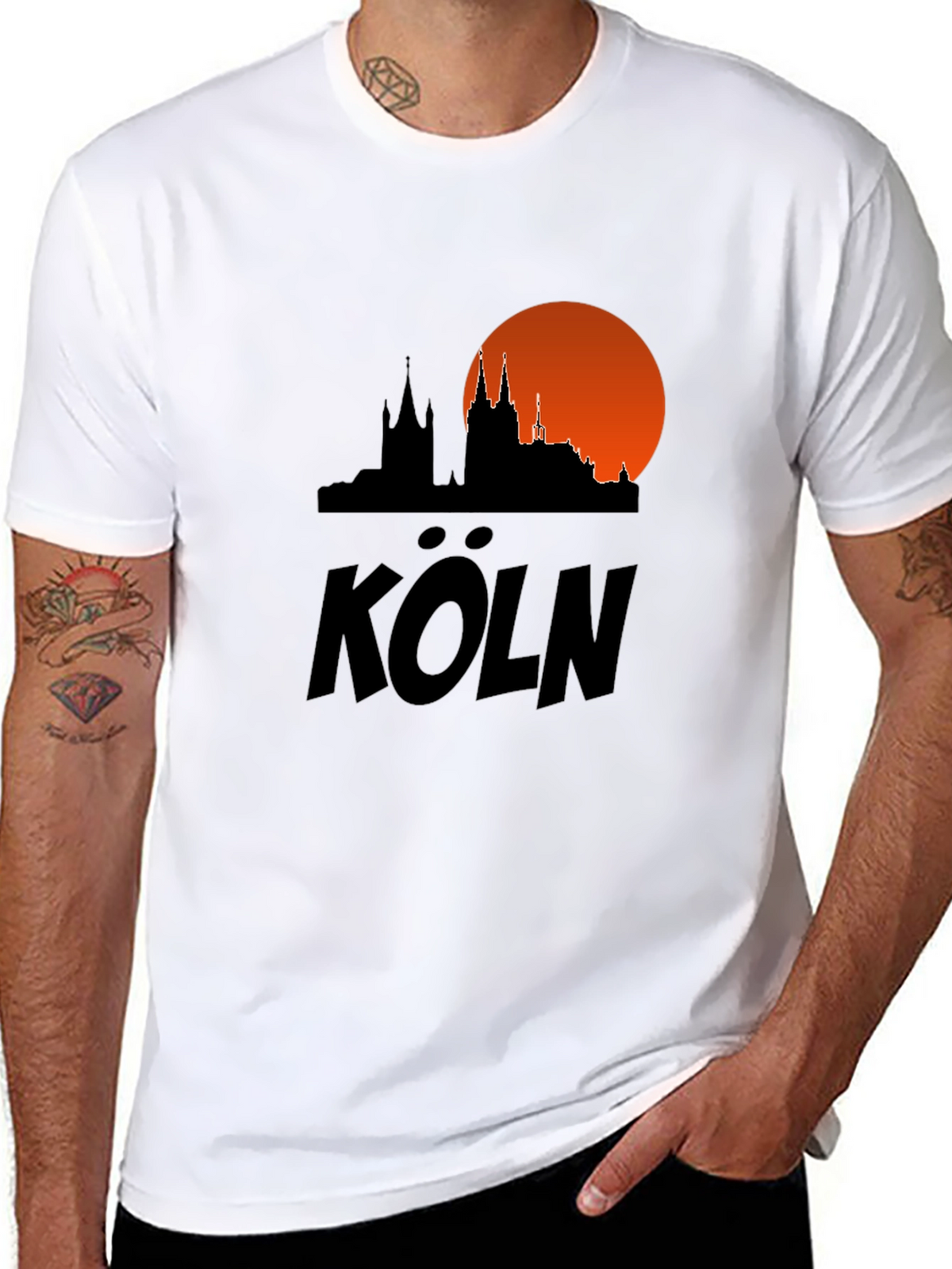 Cologne Skyline T-Shirt - Black Cityscape Tee