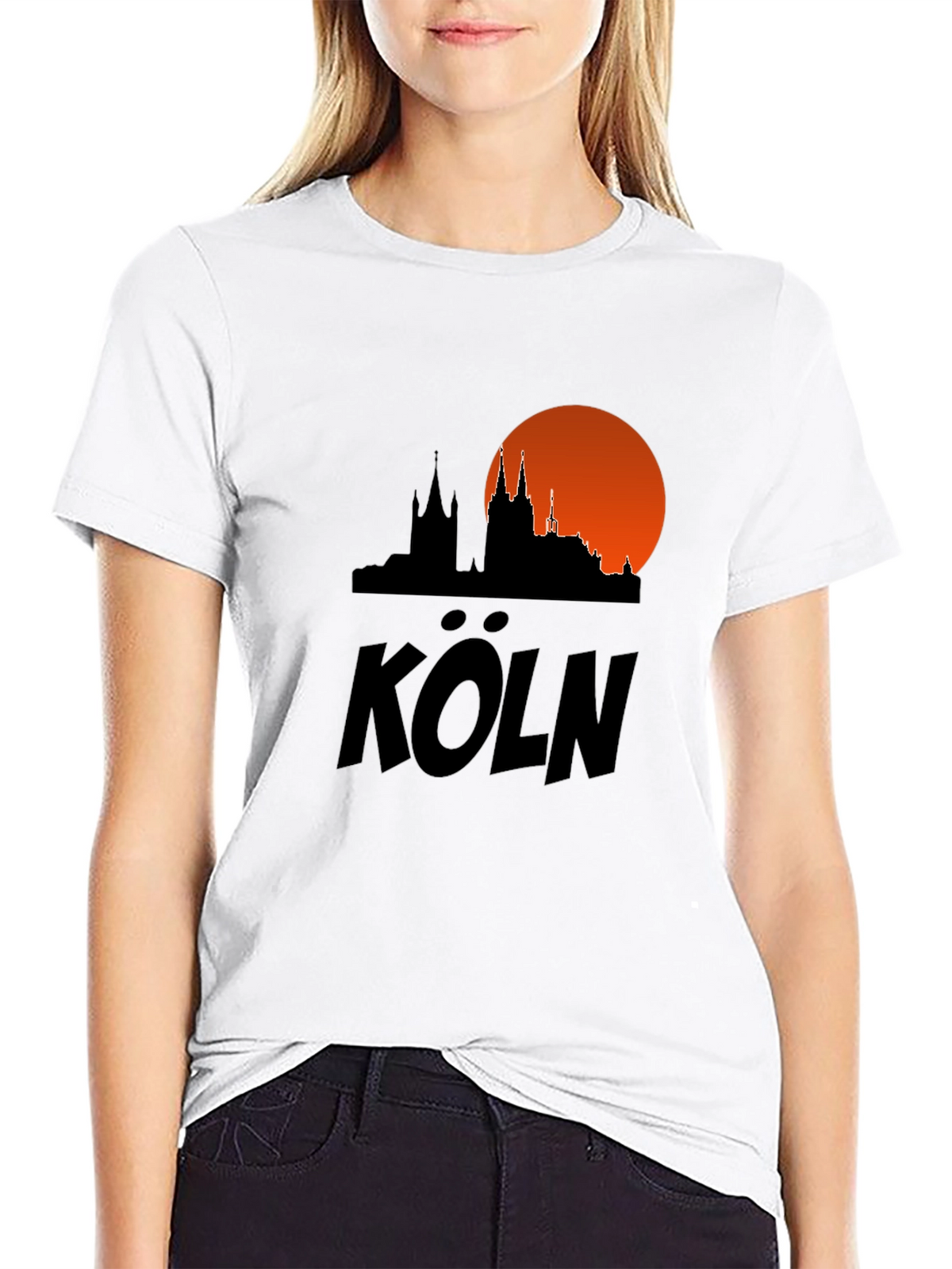 Cologne Skyline T-Shirt - Black Cityscape Tee