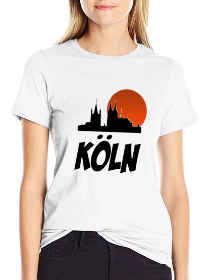Cologne Skyline T-Shirt - Black Cityscape Tee
