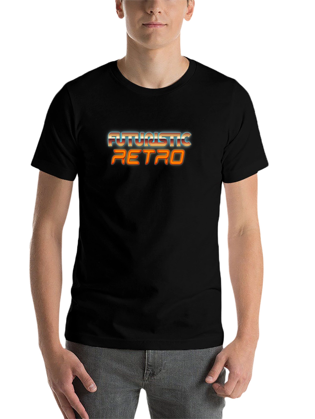 Futuristic Retro Graphic Tee - Black T-Shirt