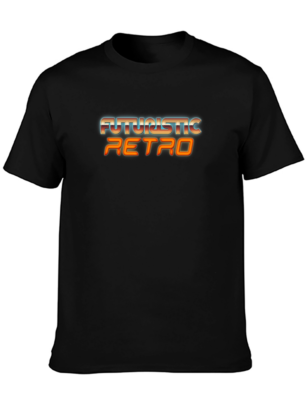 Futuristic Retro Graphic Tee - Black T-Shirt
