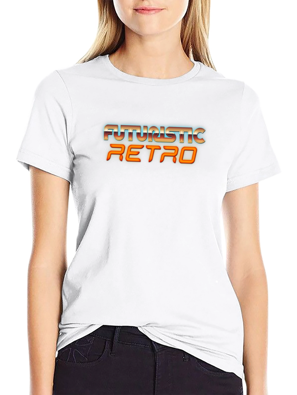 Futuristic Retro Graphic Tee - Black T-Shirt