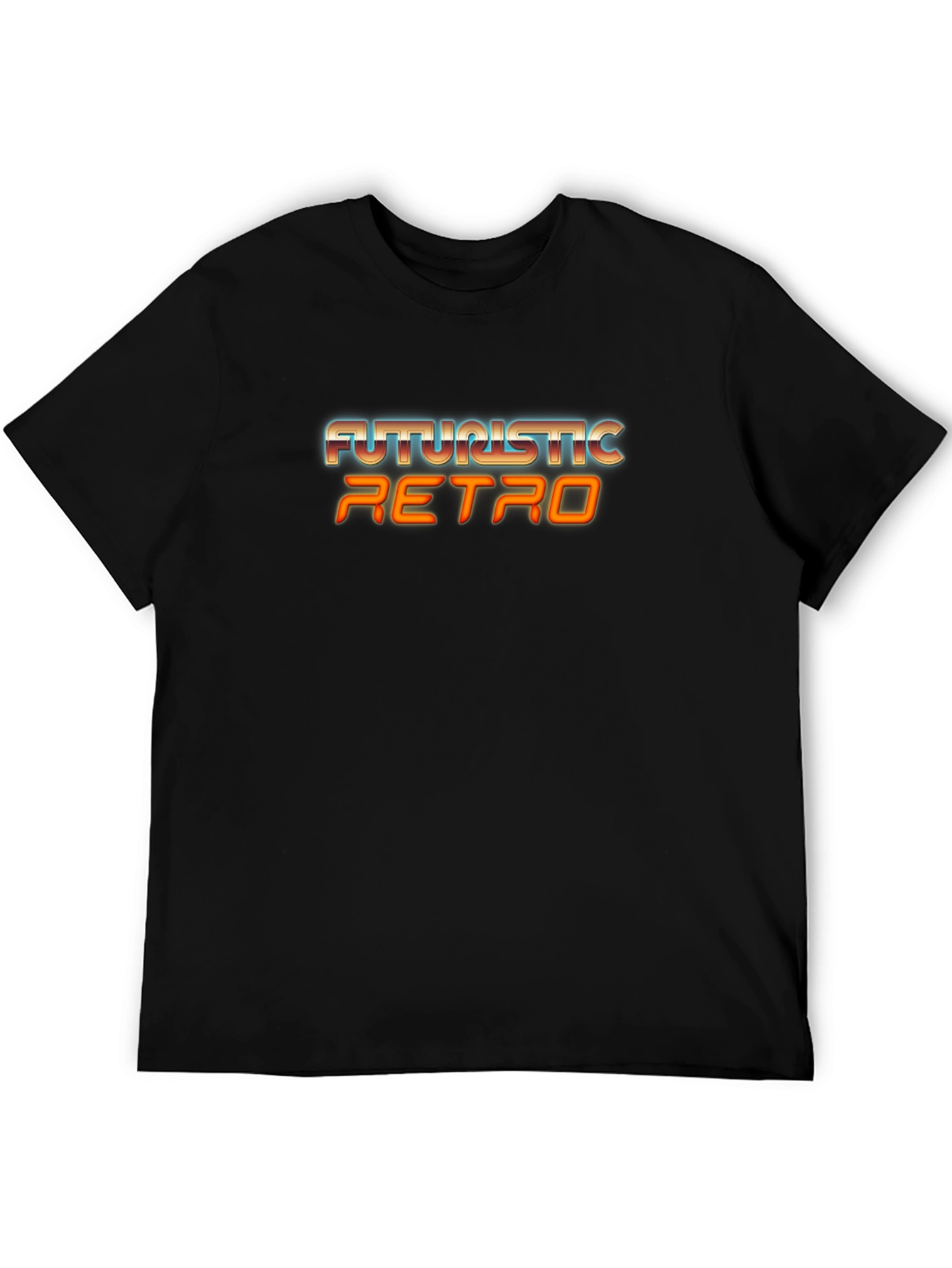 Futuristic Retro Graphic Tee - Black T-Shirt