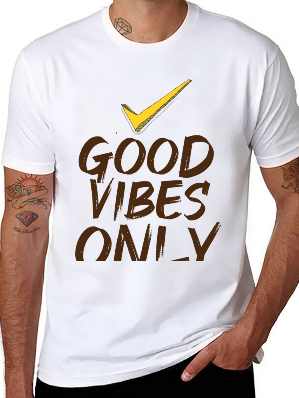 Good Vibes Only Black Graphic T-Shirt