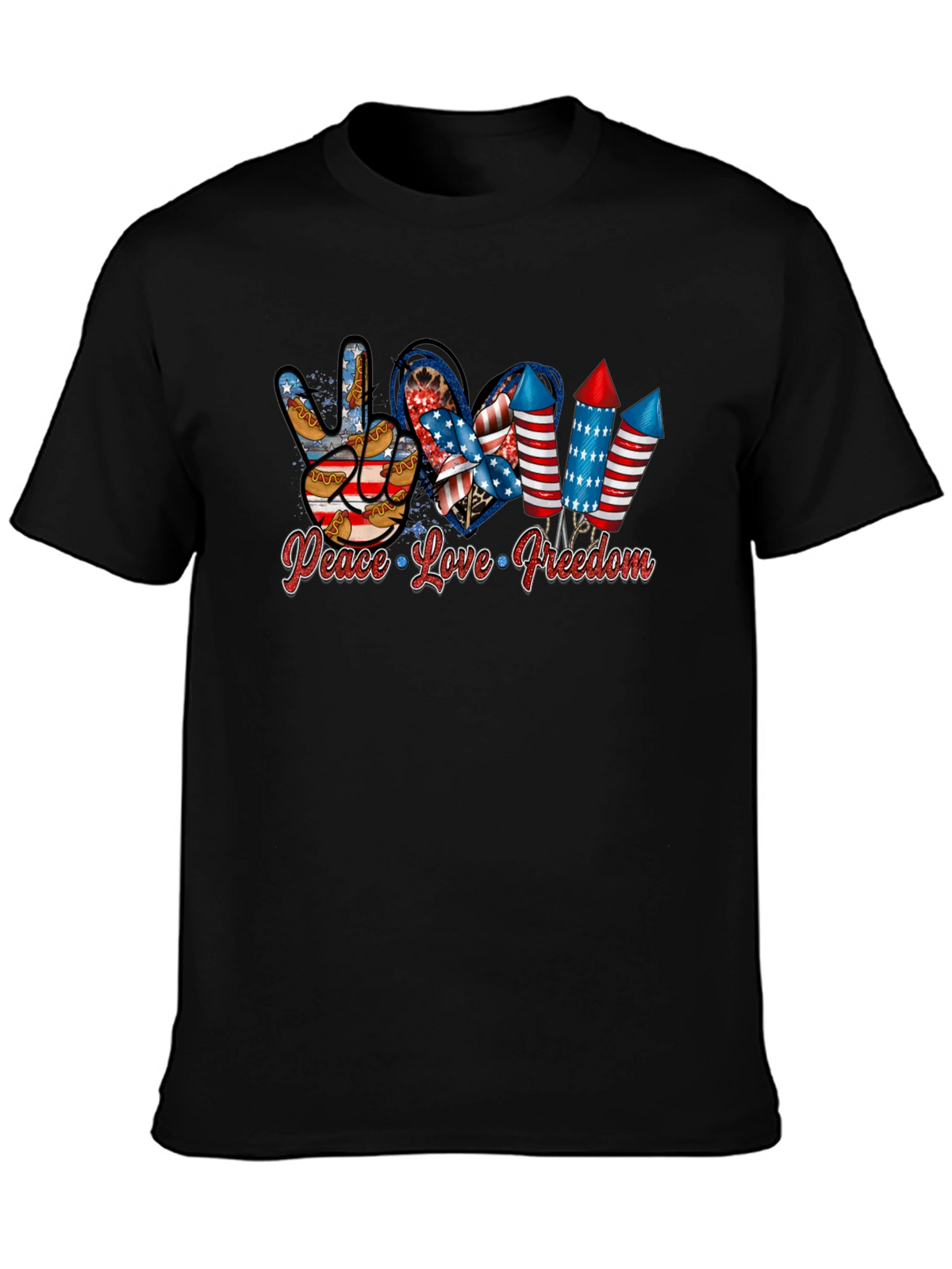 Peace Love Freedom Patriotic T-Shirt