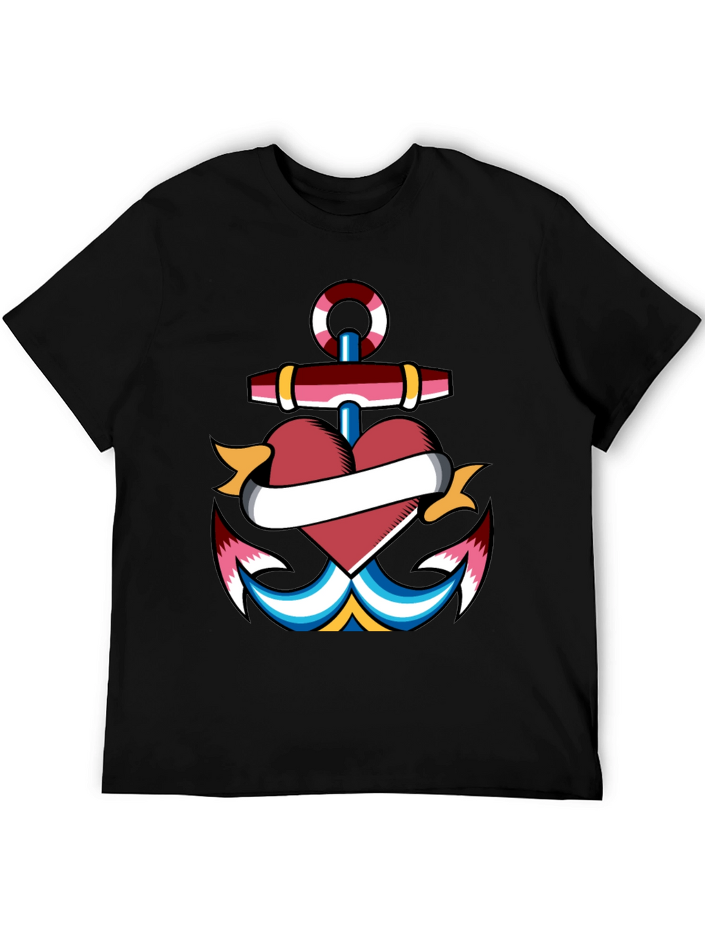 Anchor Heart Tattoo Graphic T-Shirt