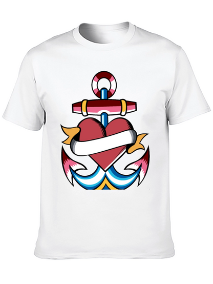 Anchor Heart Tattoo Graphic T-Shirt