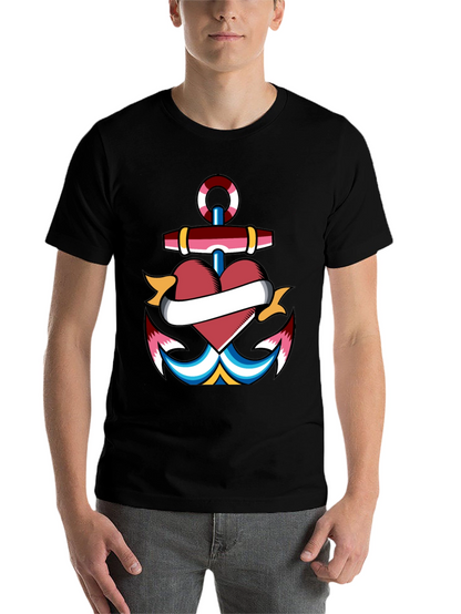Anchor Heart Tattoo Graphic T-Shirt