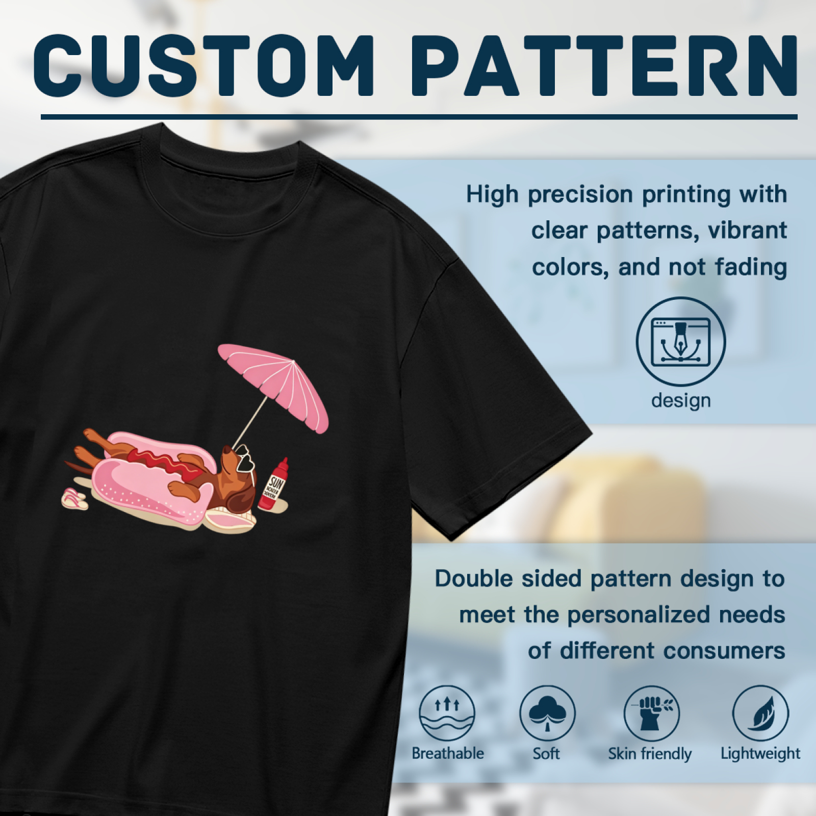 Chill Dachshund Hot Dog Beach Vacation Graphic Tee