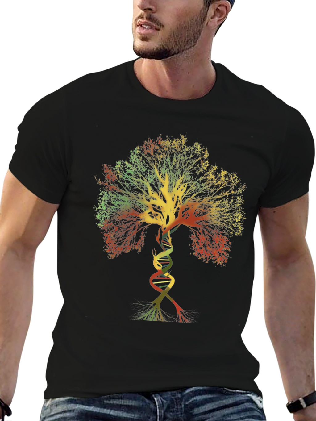DNA Tree of Life Graphic Tee - Black