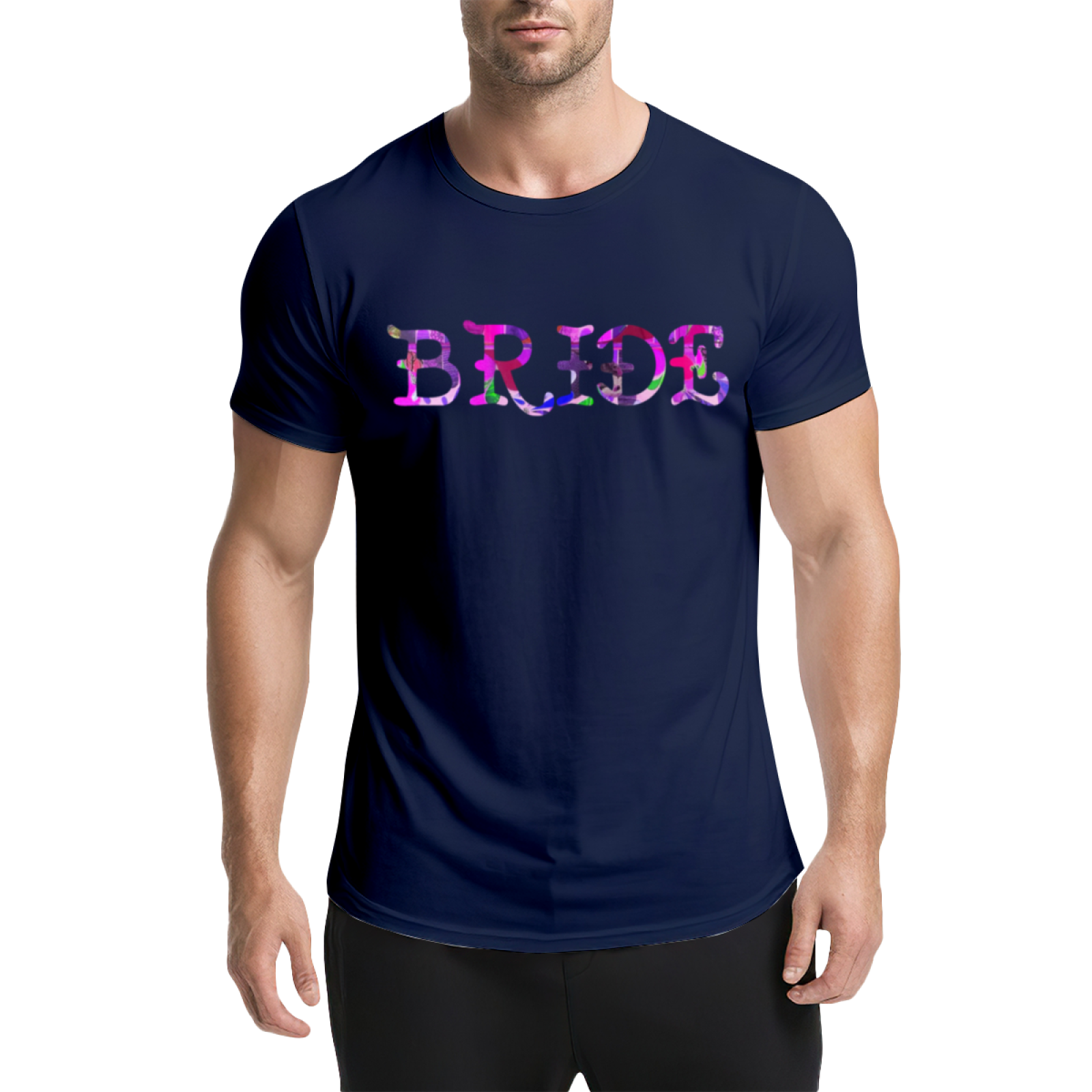 Floral Pattern BRIDE Bridal Light Blue Wedding Tee