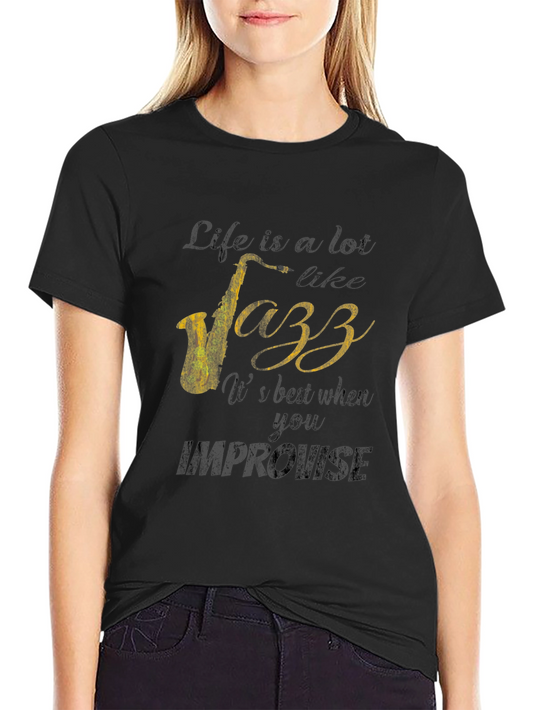 Jazz Life Graphic T-Shirt - Improvise Style